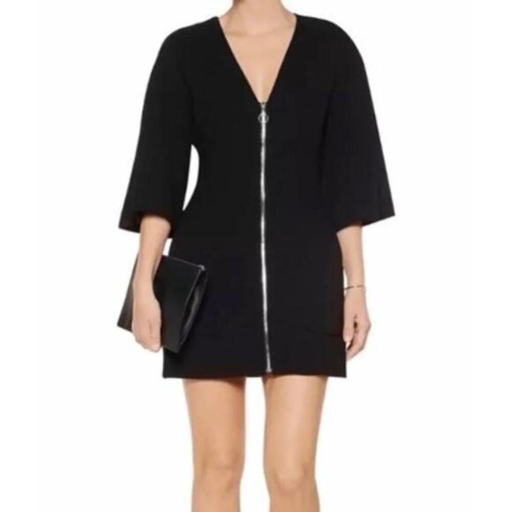 ALEXIS Dominique Dress XS Black Wool Mini zip up capsule feminine